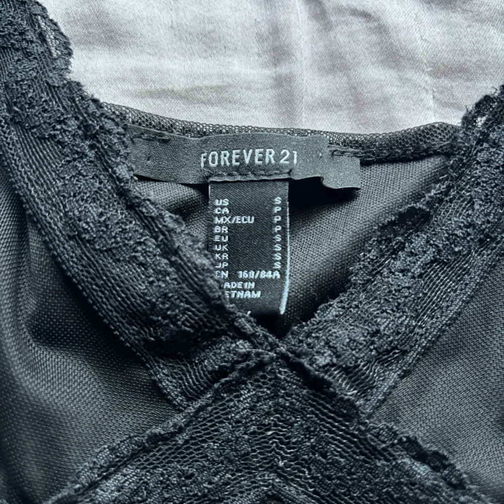 NWOT Forever 21 Black Ruffle Hem Slip Dress - Picture 3 of 5